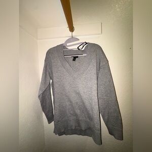 Forever 21 Grey V-Neck Sweater